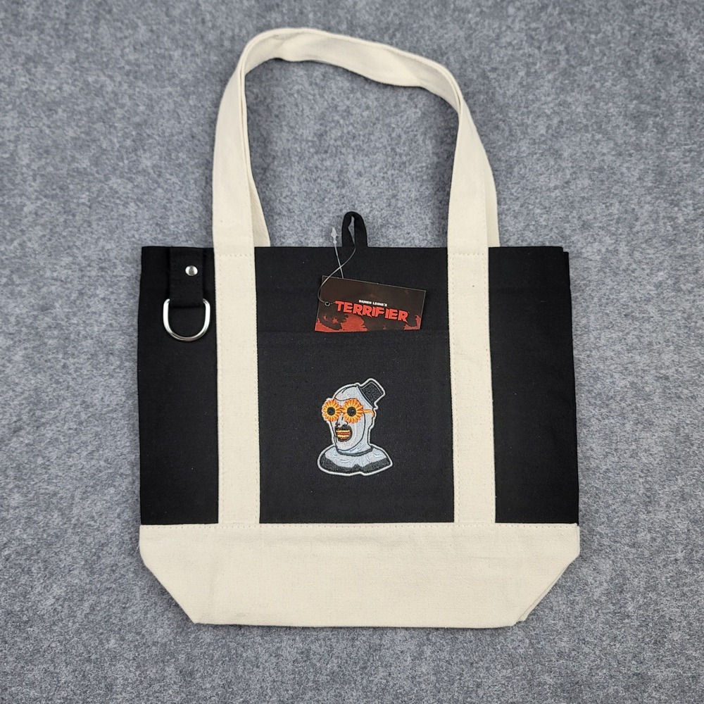 Spirit Halloween Terrifier Art the Clown Mini Tote Bag Unisex Black Creme Horror